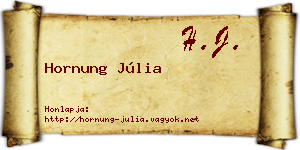 Hornung Júlia névjegykártya